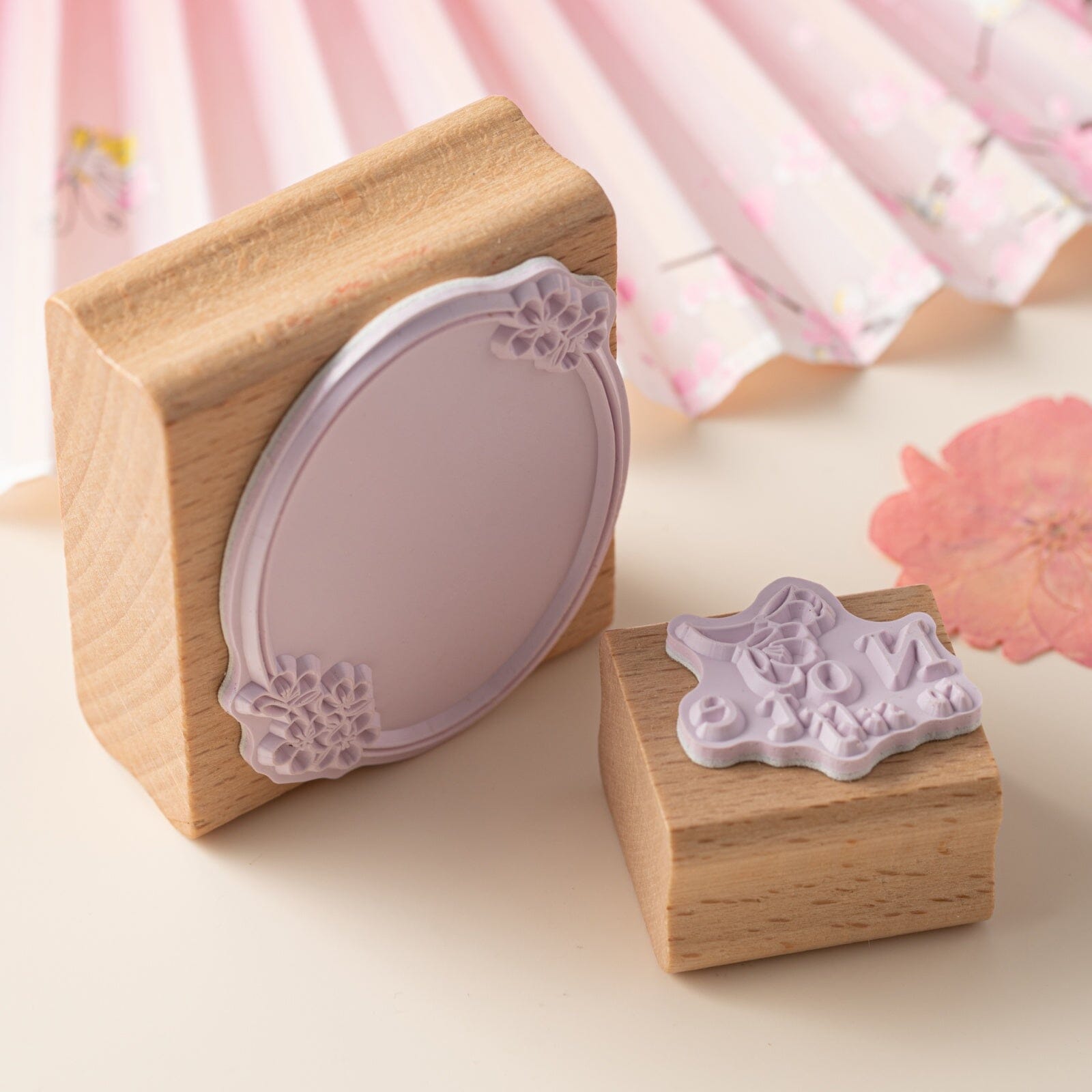 Hinoki Cherry Blossom Wood Stamps Set