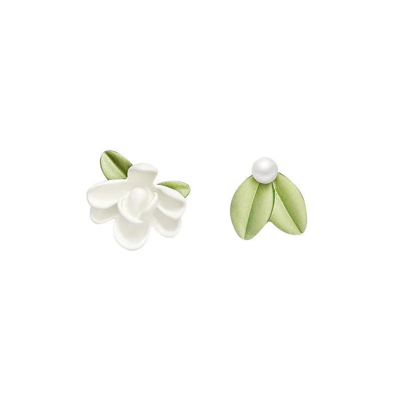 2025 Asymmetry Imitation pearl Stud Earrings Flower Earrings Ins Girl New Fashion Temperament Women's Earrings Jewelry