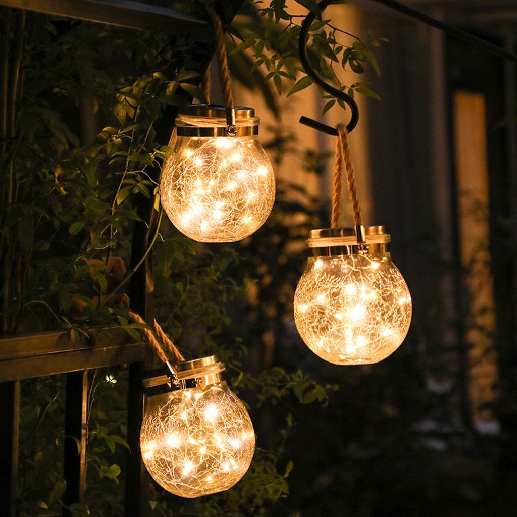 Round Glass Jar Hanging Lamp