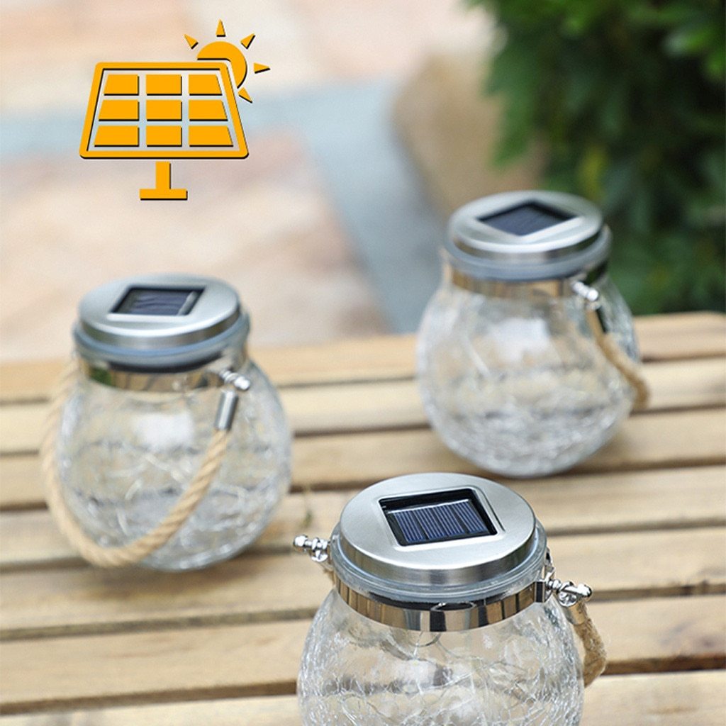 Round Glass Jar Hanging Lamp