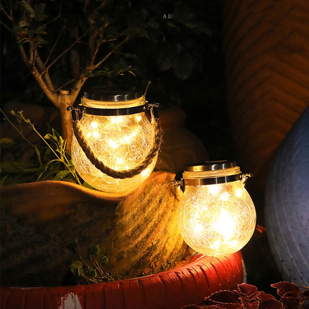 Round Glass Jar Hanging Lamp