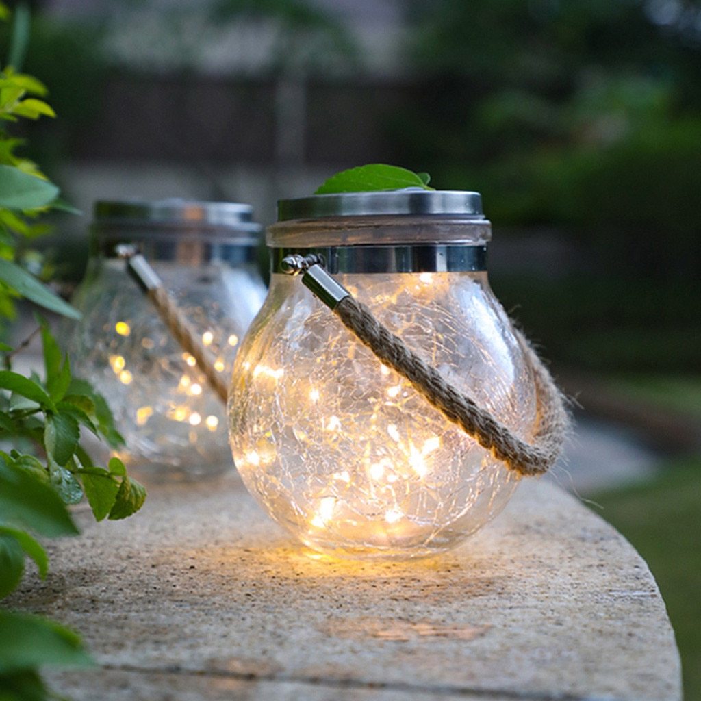 Round Glass Jar Hanging Lamp